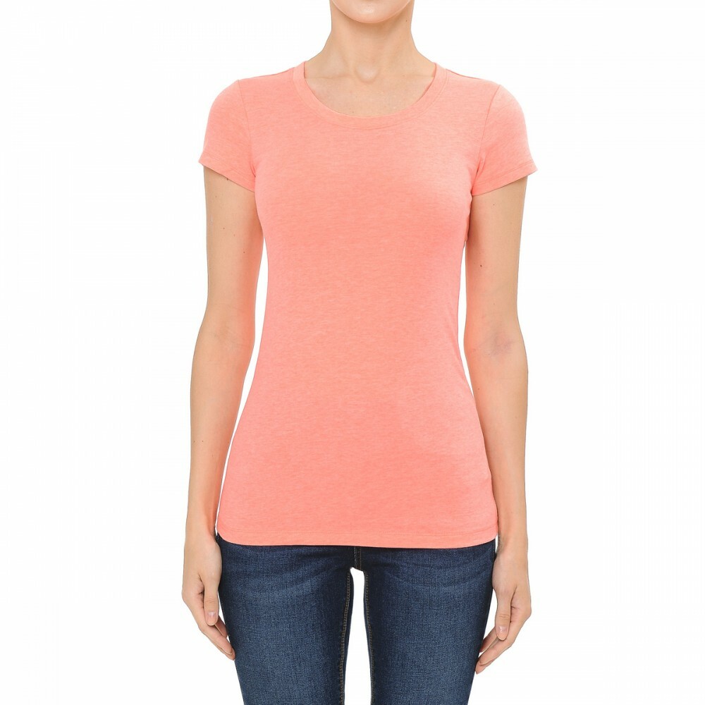 Women's Premium Cotton Basic T-Shirt Crew Neck Short Sleeve Plain Solids Fitted