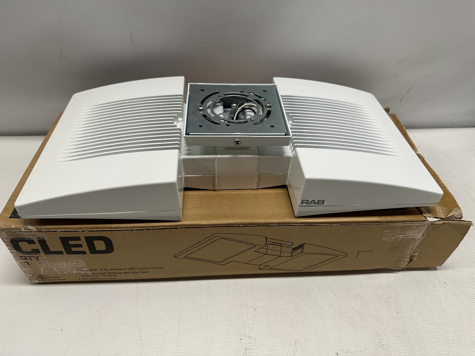 2 QTY Rab Lighting Aluminum Ceiling Light White 52W 120 to 277v 5100K 5519lm