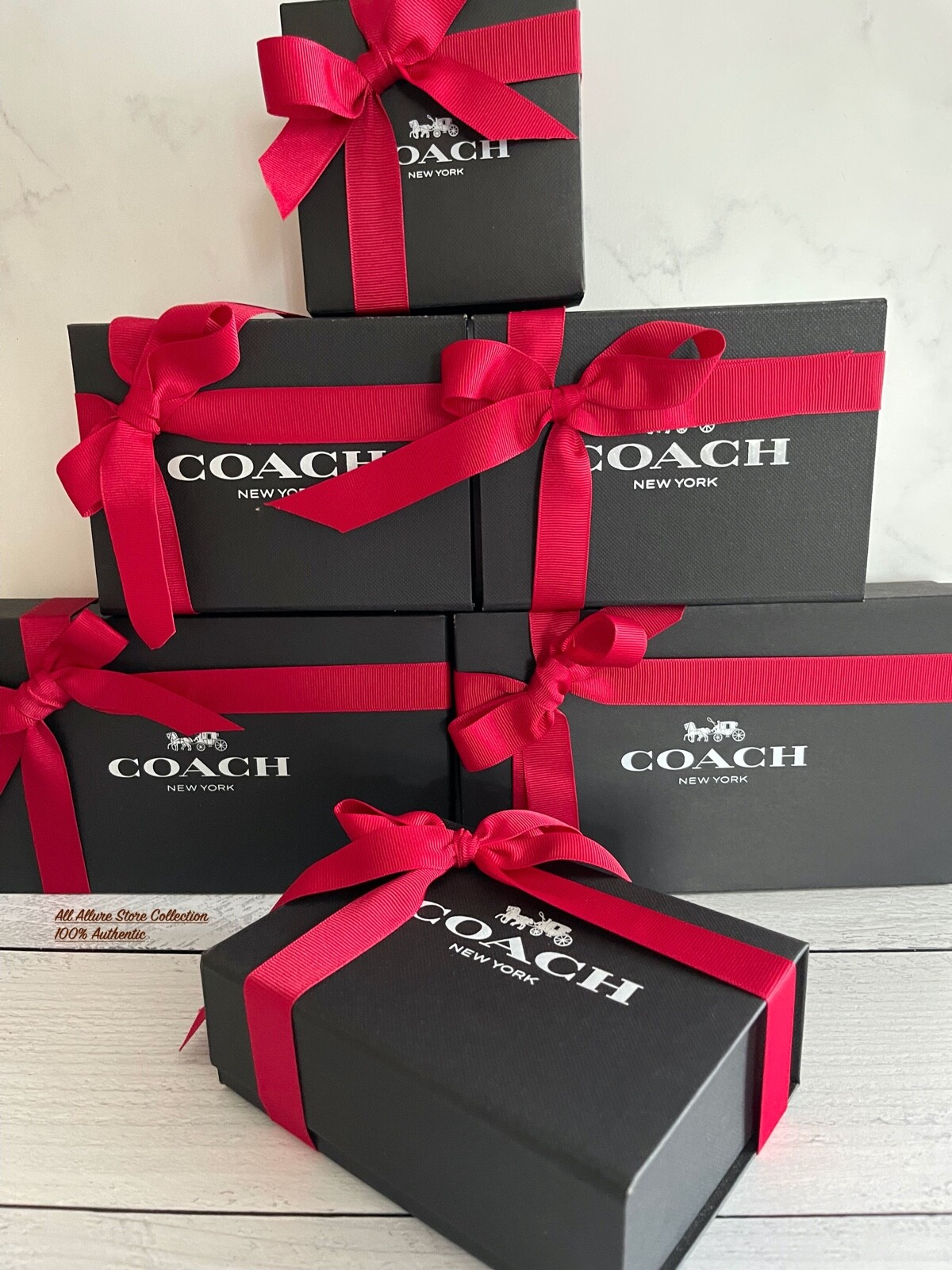 🎀BN Coach Black Gift ~Packing Box~Handle Bag~Envelope Bag~Gift tag Pick Size.🎀