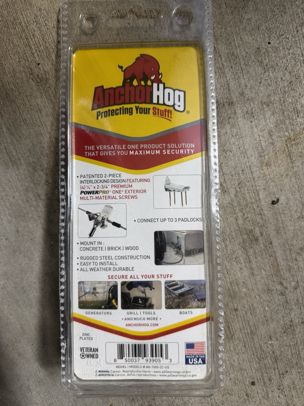 Anchor Hog Security Anchor Steel Security anchor Zinc plated