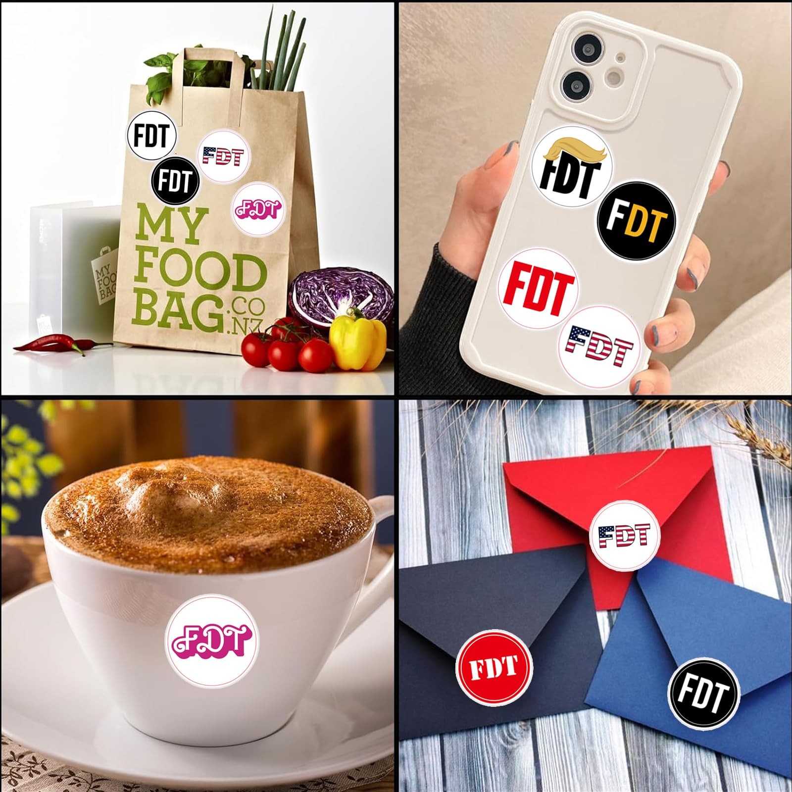 FDT Anti Tr××p Stickers Roll 500Pcs - 1.5in x 3.8cm, Multicolor