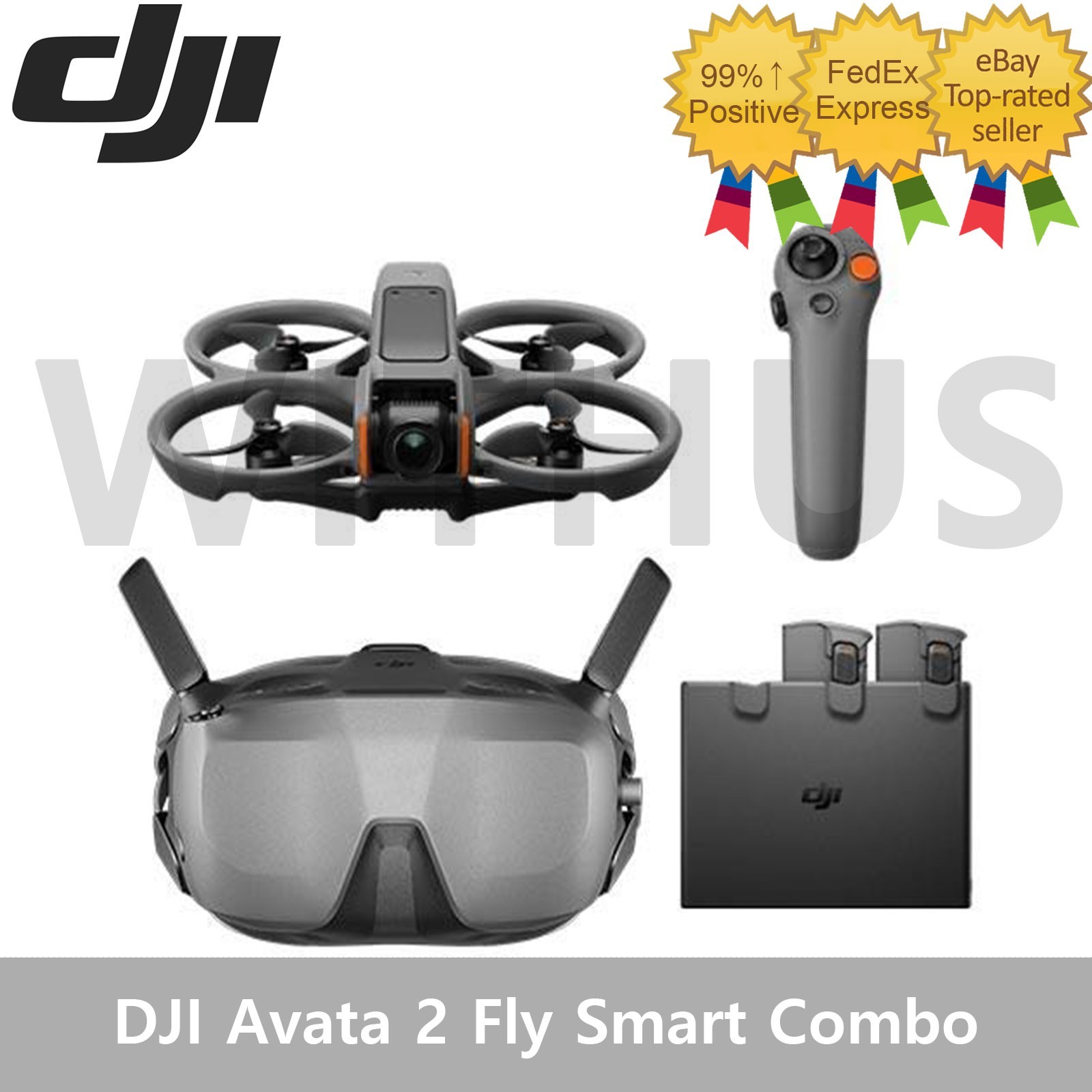 DJI Avata 2 Fly Smart Combo ( 3 Batteries + Goggles N3 ) Drone/ No Tariffs In US