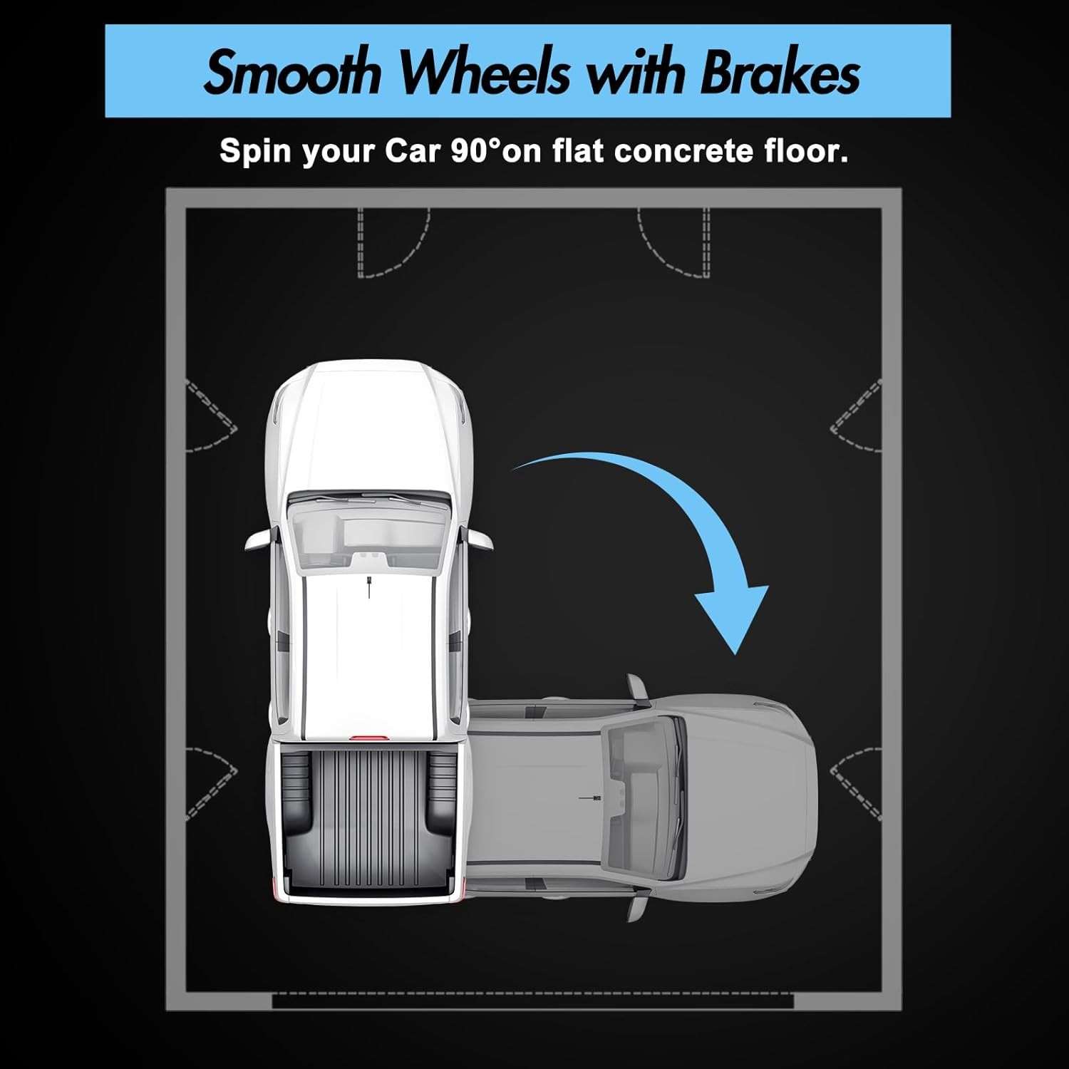 Car Dolly Set 8000 lbs Heavy Duty Manganese Steel Wheel Dollies with 360° Wheels