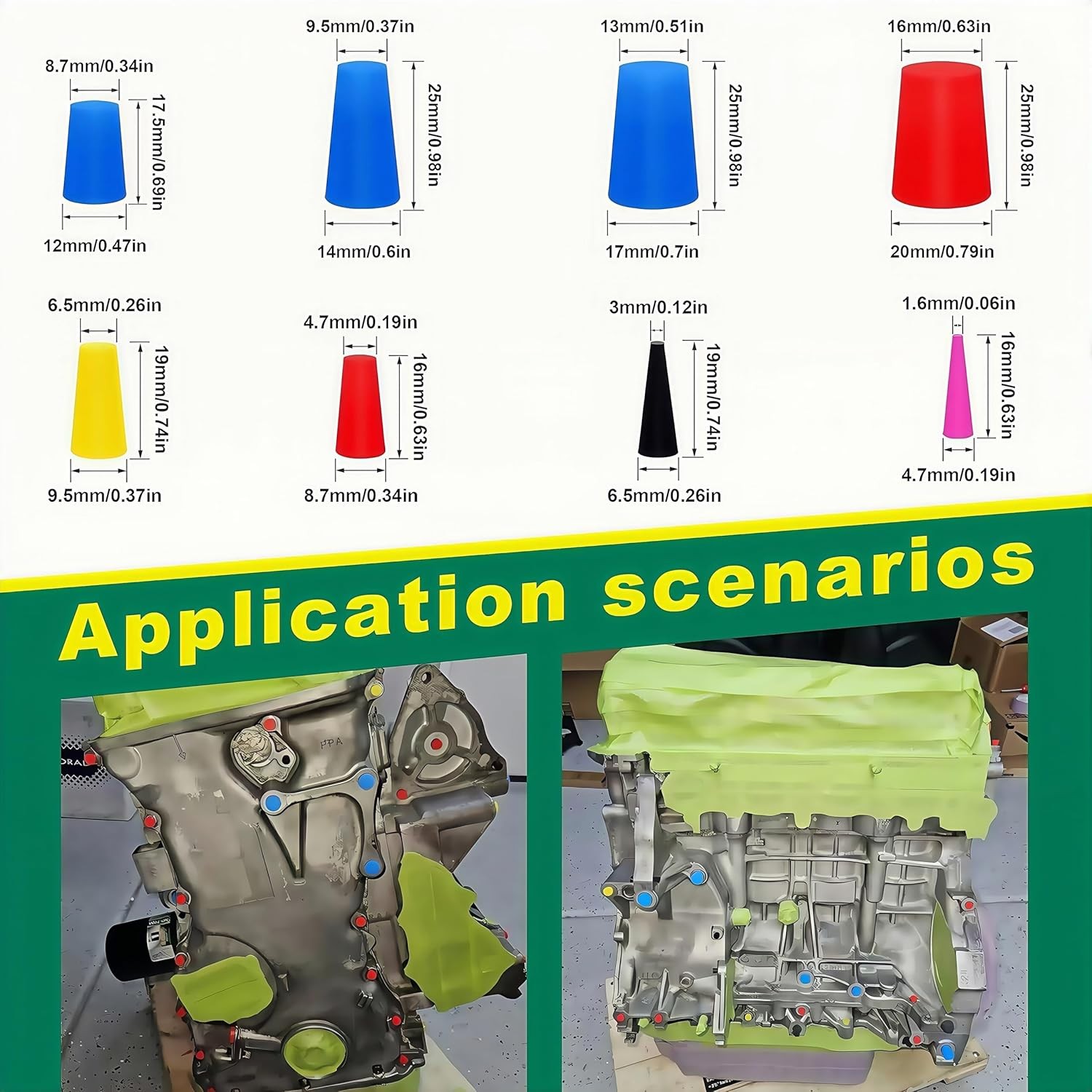 25PCS Hydraulic Oil Service Plugs,Universal Hydraulic Oil Line Service Rubber Pl