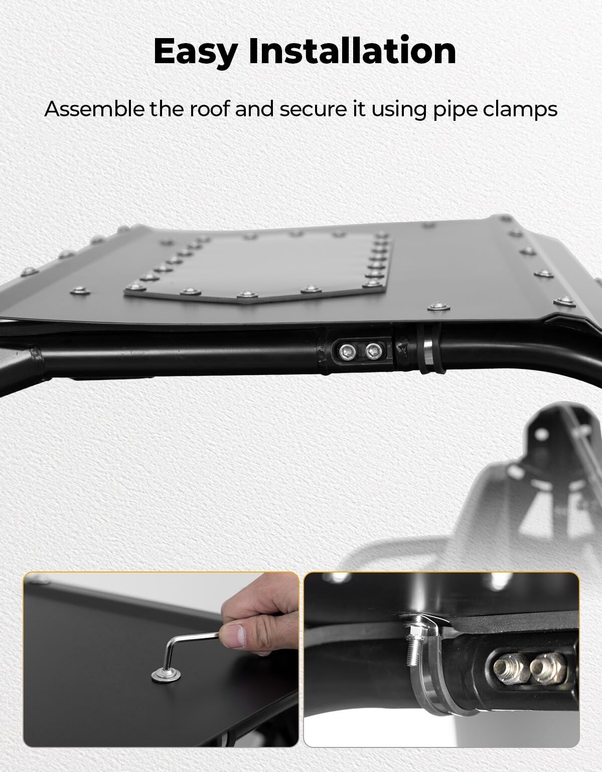 KEMIMOTO UTV Aluminum Roof W/Fixed Sunroof For Polaris RZR 200 2022-2025 2889739