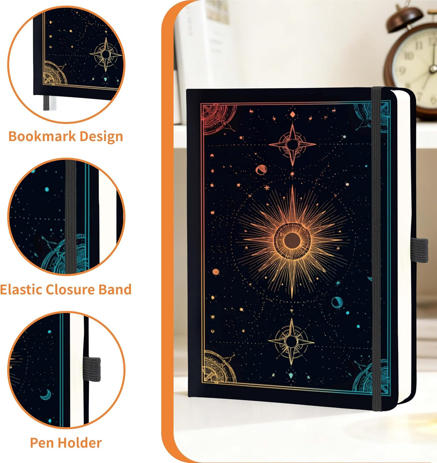 Lined Journal Notebook for Women & Men,A5 Hardcover PU Leather Journals for Writ