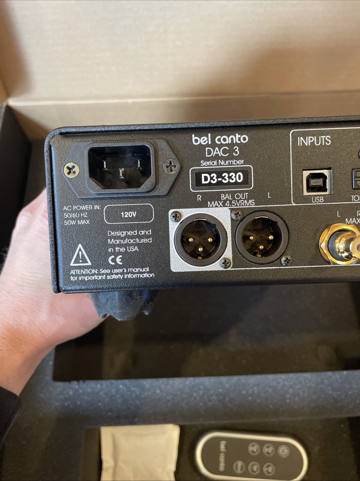 Bel Canto DAC3 Digital to Analog Converter DAC Preamp - Black - MINT w/ Remote