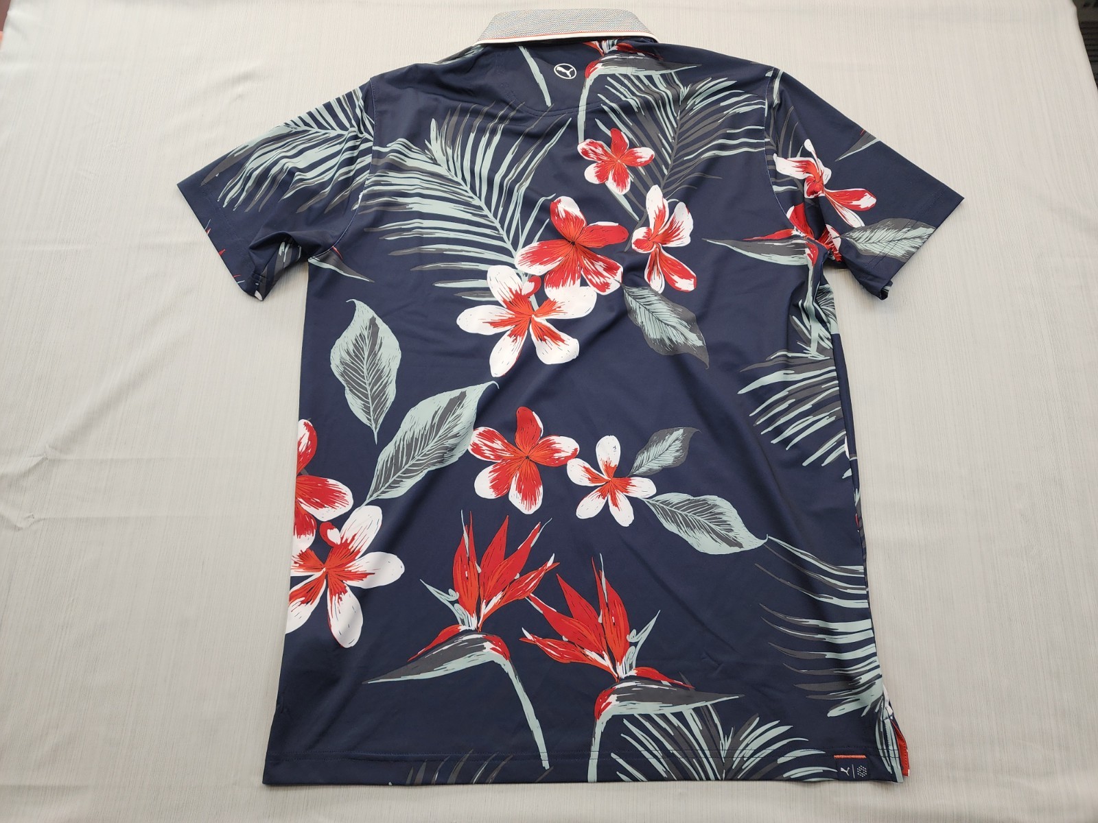 NEW Puma Golf MATTR Polo Shirt Mens Size Medium $80 Navy Floral Explosion