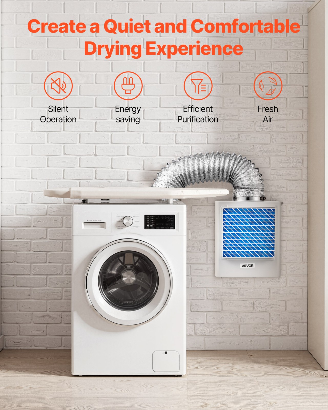 VEVOR 3 in 1 Indoor Dryer Vent Kit ABS Material Fits 4 Inch Exhaust Port