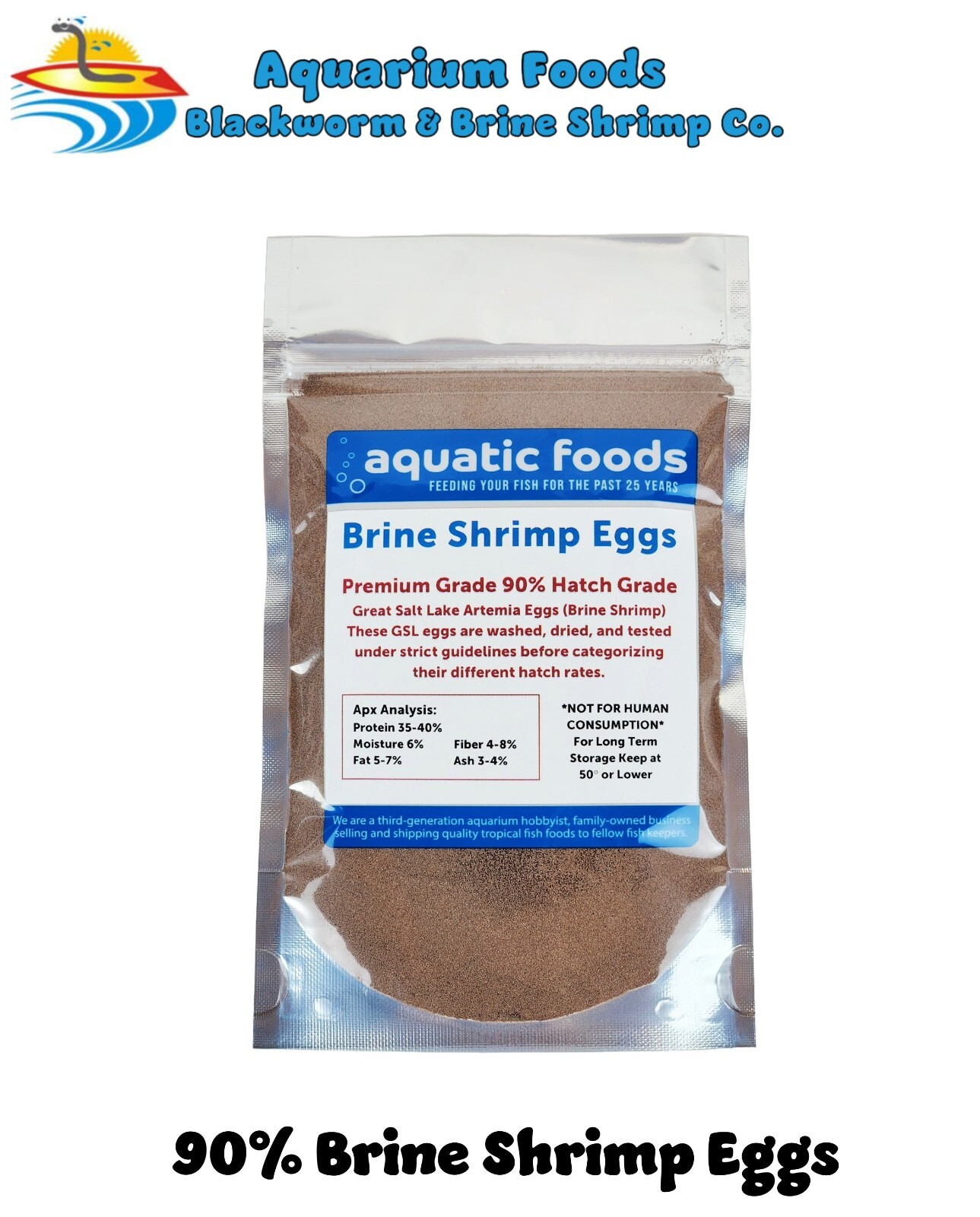 Brine Shrimp Eggs 90% Hatch Rate Artemia Cysts,  Great Salt Lake UTAH, USA Eggs