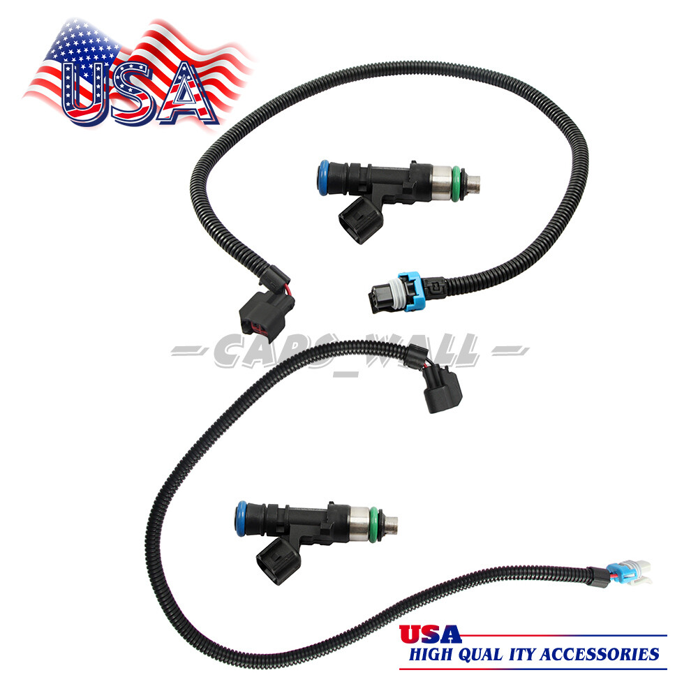 For 2011-2014 Polaris Ranger 800 XP 800 Crew 800 2pcs Fuel Injectors w/ Harness