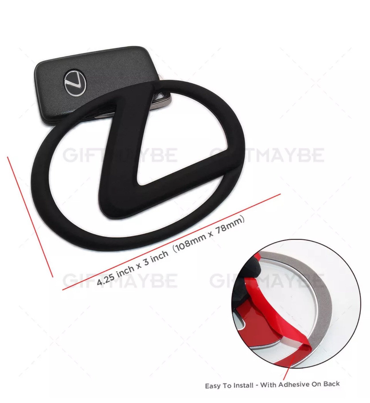 Gloss Black Emblem Badge Logo Fits 2014-19 Lexus IS250 IS350 IS300 IS200T GS350