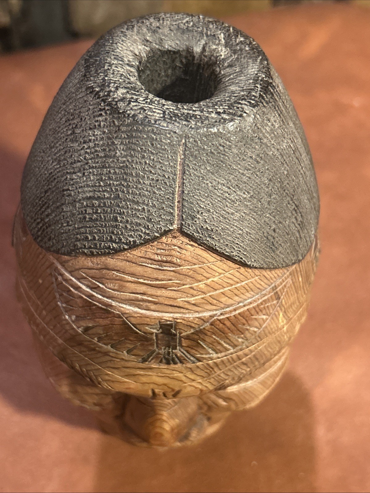 Antique Native American Hand Carved Medicine Man Cedar Mask Head Sculpture Rare