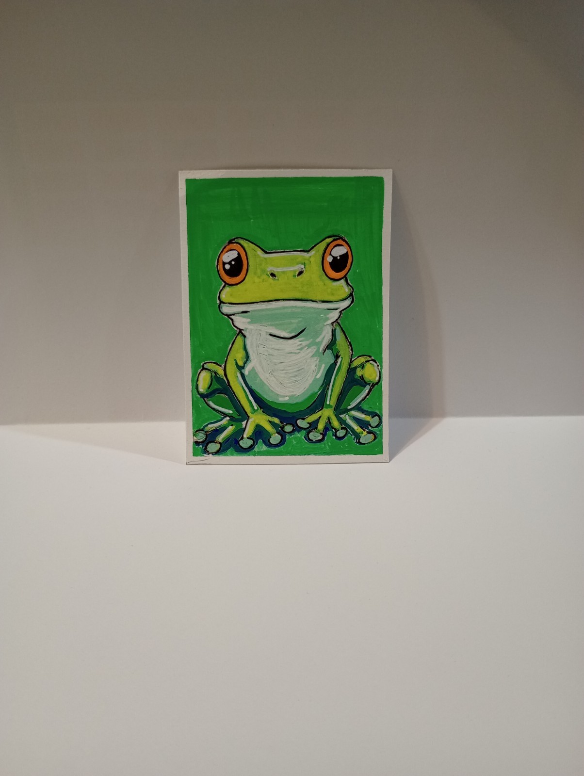 [PRINT] Whimsical Green Tree Frog, Animal Art Card