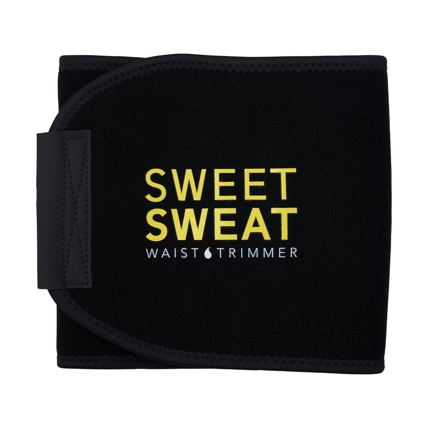 Sweet Sweat Waist Trimmer Band (Women & Men) Trainer Belt - Black Yellow Size S
