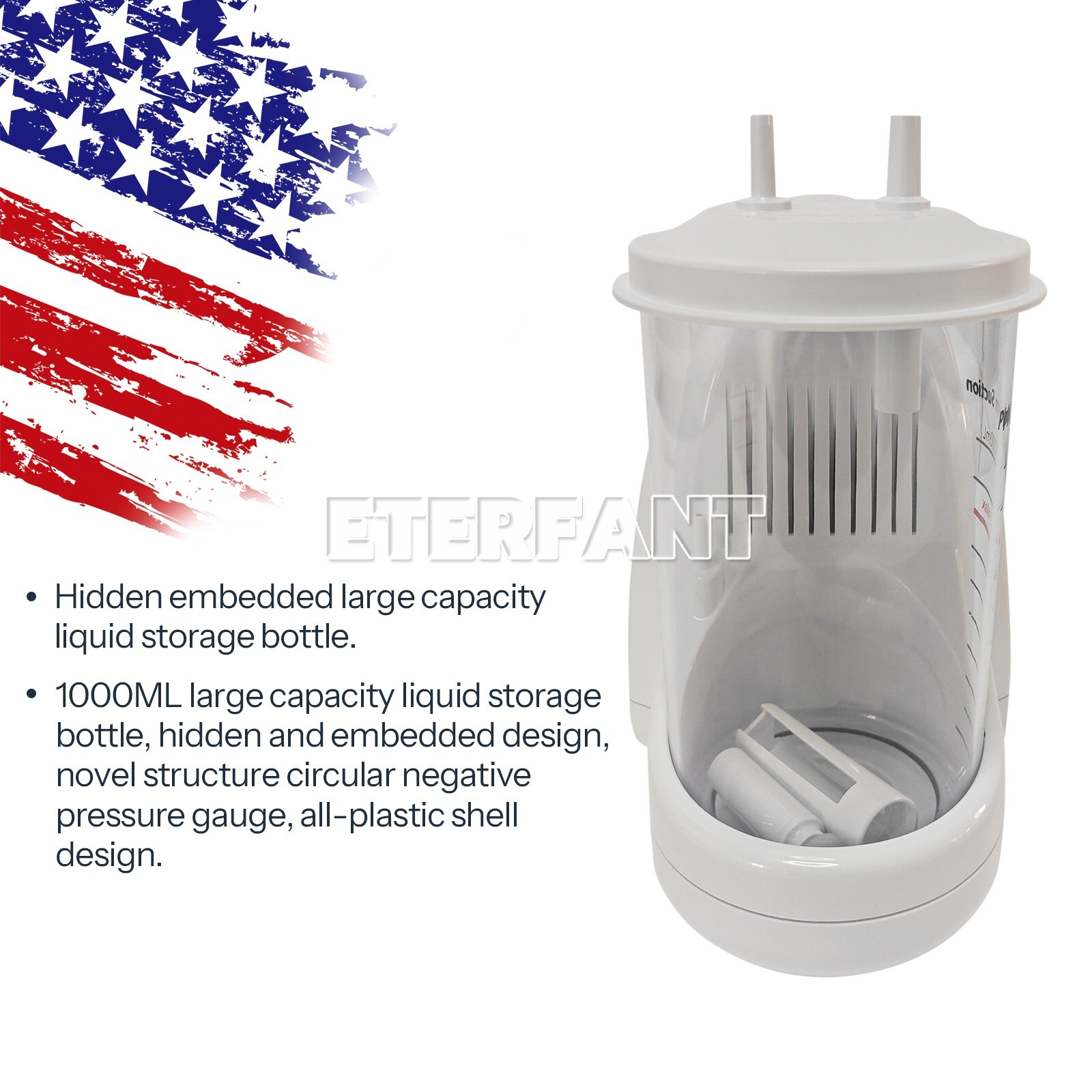 Dental Portable Suction Machine Oral Emergency Vacuum Phlegm Suction Unit 1000mL