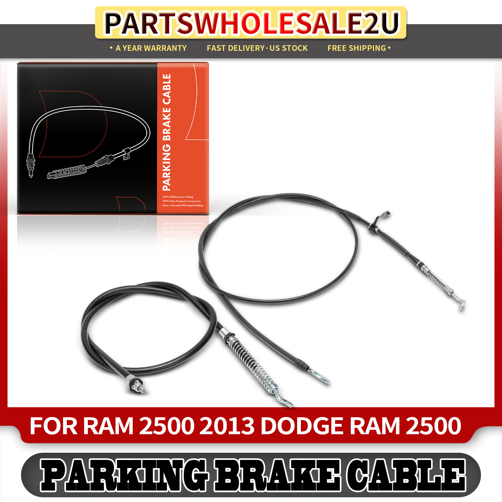 2x Rear Driver & Passenger Parking Brake Cable for Ram 2500 3500 Dodge Ram 2500