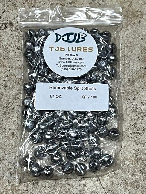 100- Lead Split Shot Removable #2 Fishing Sinkers 1/4 oz.