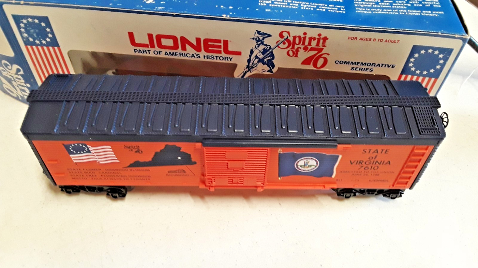 Lionel O Scale Spirit of 76 Commemorative Series State of Virginia 7610 (AA-661