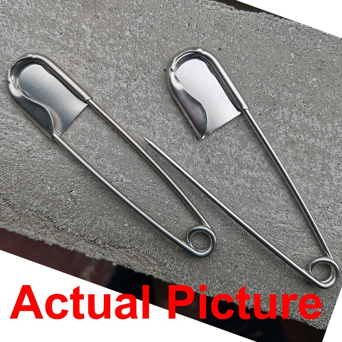 5 PCS of 5 Inch Heavy Duty Jumbo Stainless Steel Safety Pins Silver