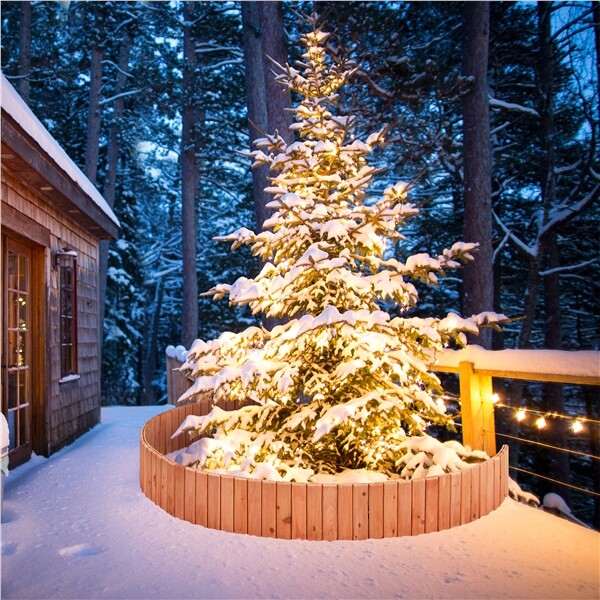 Wooden Fence Garden Landscape Edging Flexible Decorative Border for Yard Patio