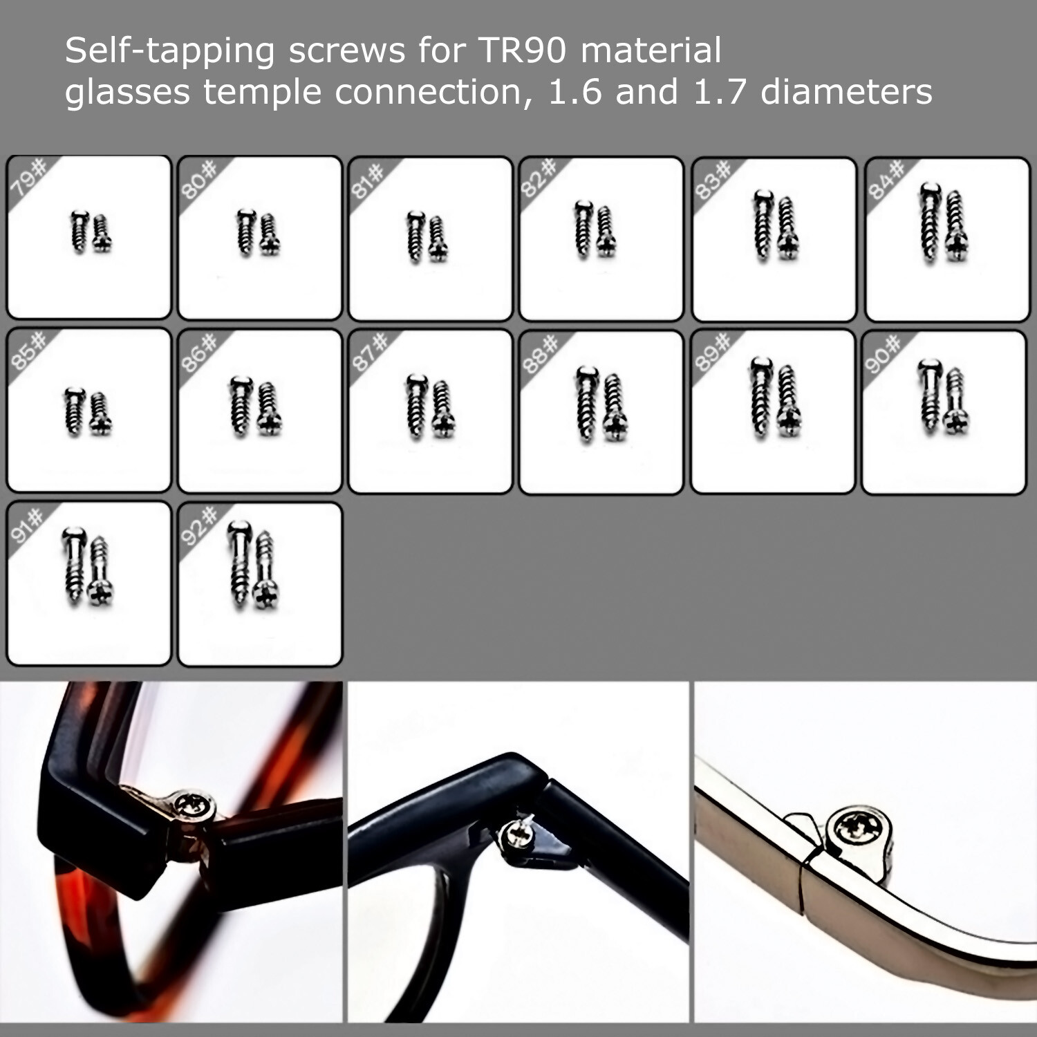 Screw Nut Nose Pad Optical Repair Tool Assorted Kit Set For Eyeglass Sunglasses