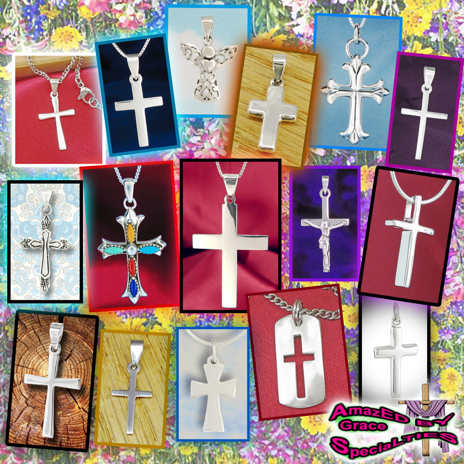 Small Plain & Simple Cross Pendant in SOLID 925 Sterling Silver - NEW!