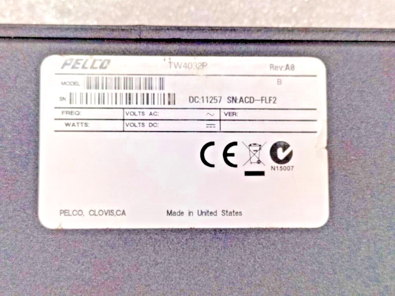 PELCO TWP4000 SERIES 32 CHANNEL UTP PASSIVE TRANSCEIVER TW4032P