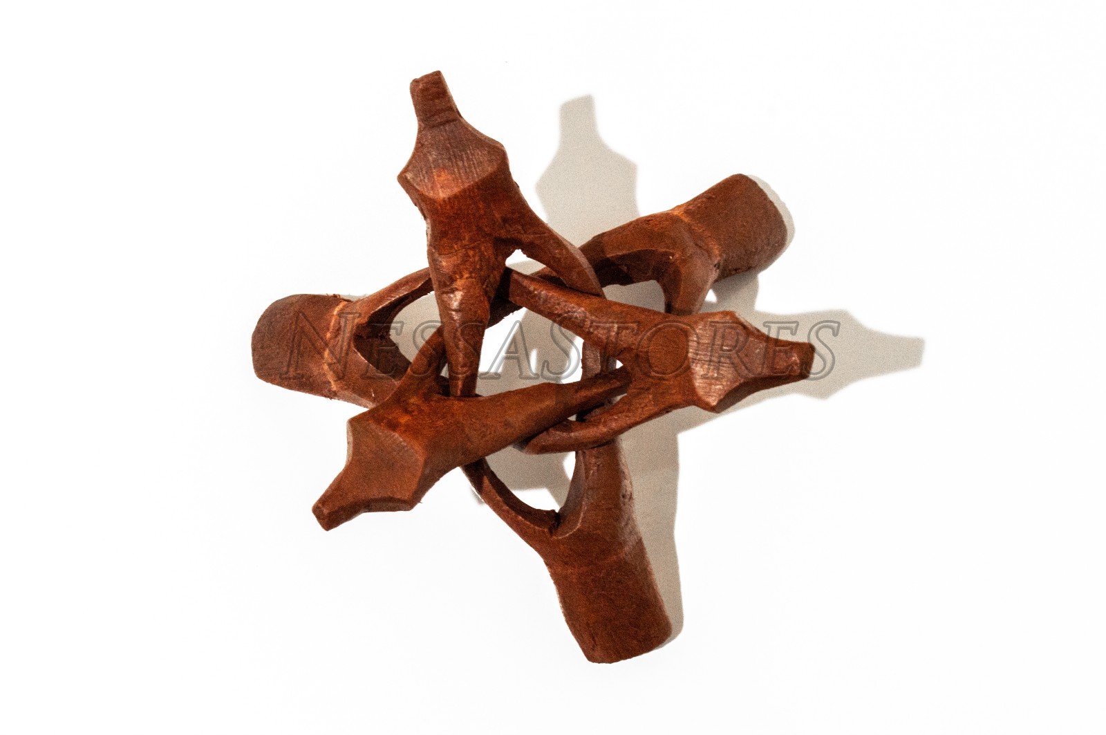 NessaStores Carved Tripod Wood Stand Holder 4" (63 pcs) #JC-45