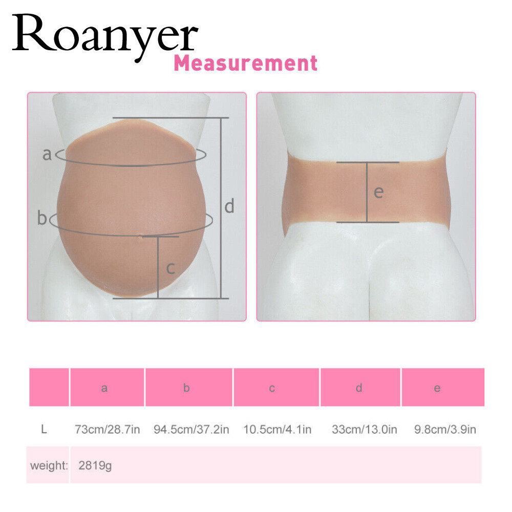 Roanyer Silicone Fake Belly Pregnant Bump 3-9 Months for Crossdresser Props