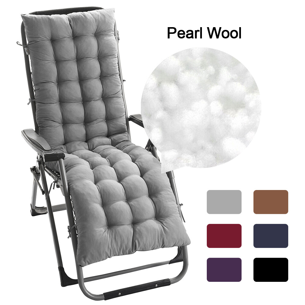 Chaise Lounge Cushion 49" 61" Indoor Outdoor Rocking Chair Sofa Cushion w/ Ties