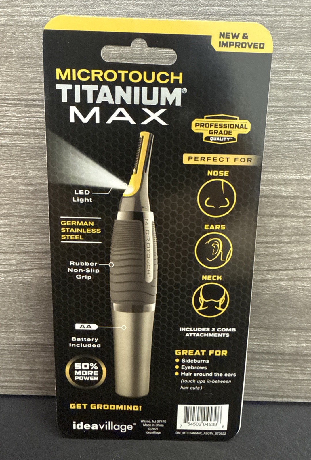 MicroTouch Titanium Max Lighted Personal Precision Trimmer - Brand New