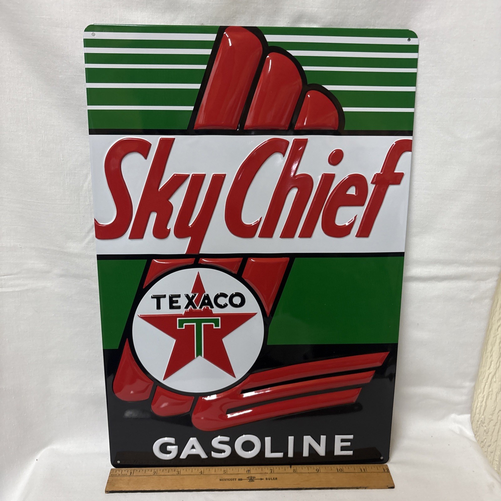 Texaco Sky Chief Gasoline Sign Repoduction 18”x12”