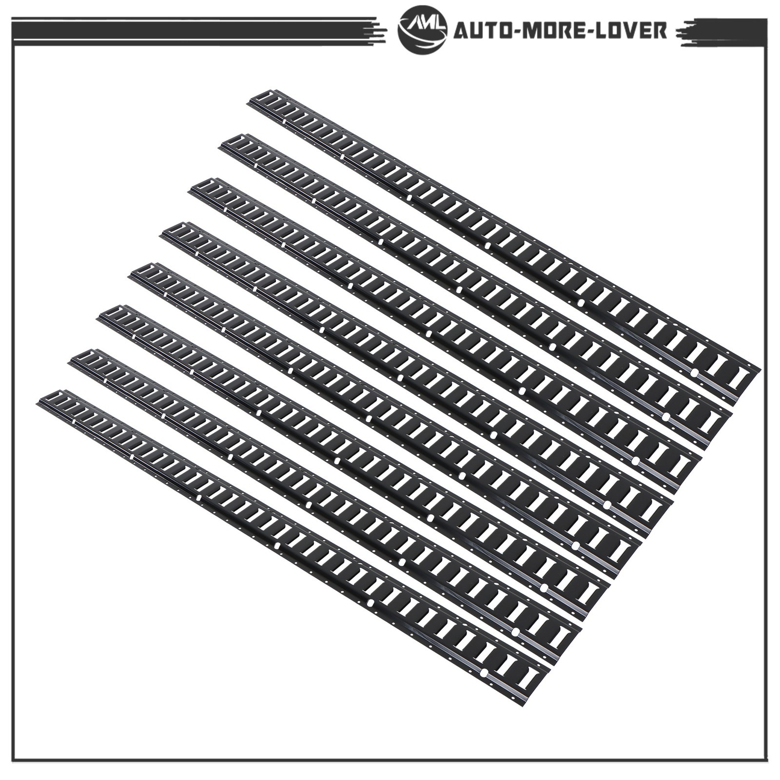 6 Feet Long E Track Tie-Down Rails BLK Finish 8 Pack For Cargo Management System