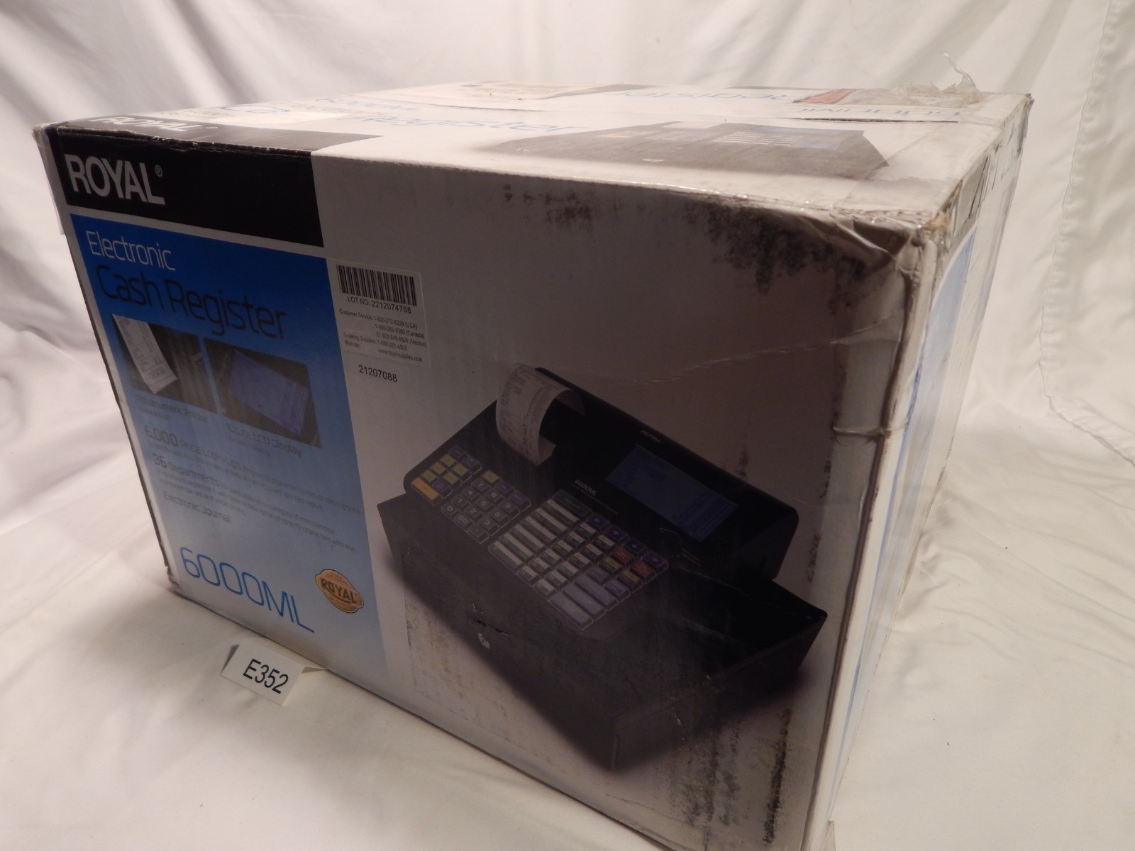 New! Royal 6000ML Black Electronic Cash Register, Thermal Printer, LCD Display