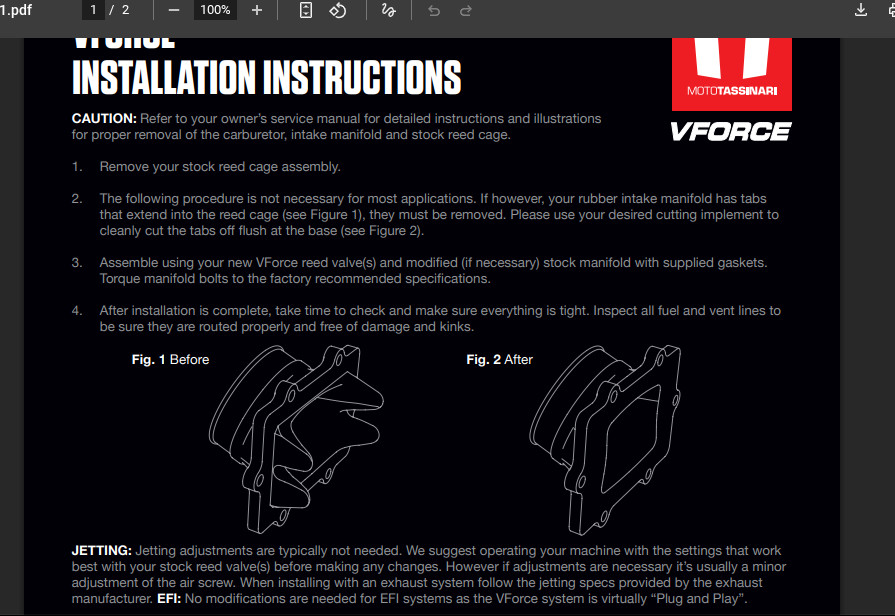 V-Force 3 Reed Valve System For 1986 thru 2001 Honda CR250 CR250R DirtBike MX