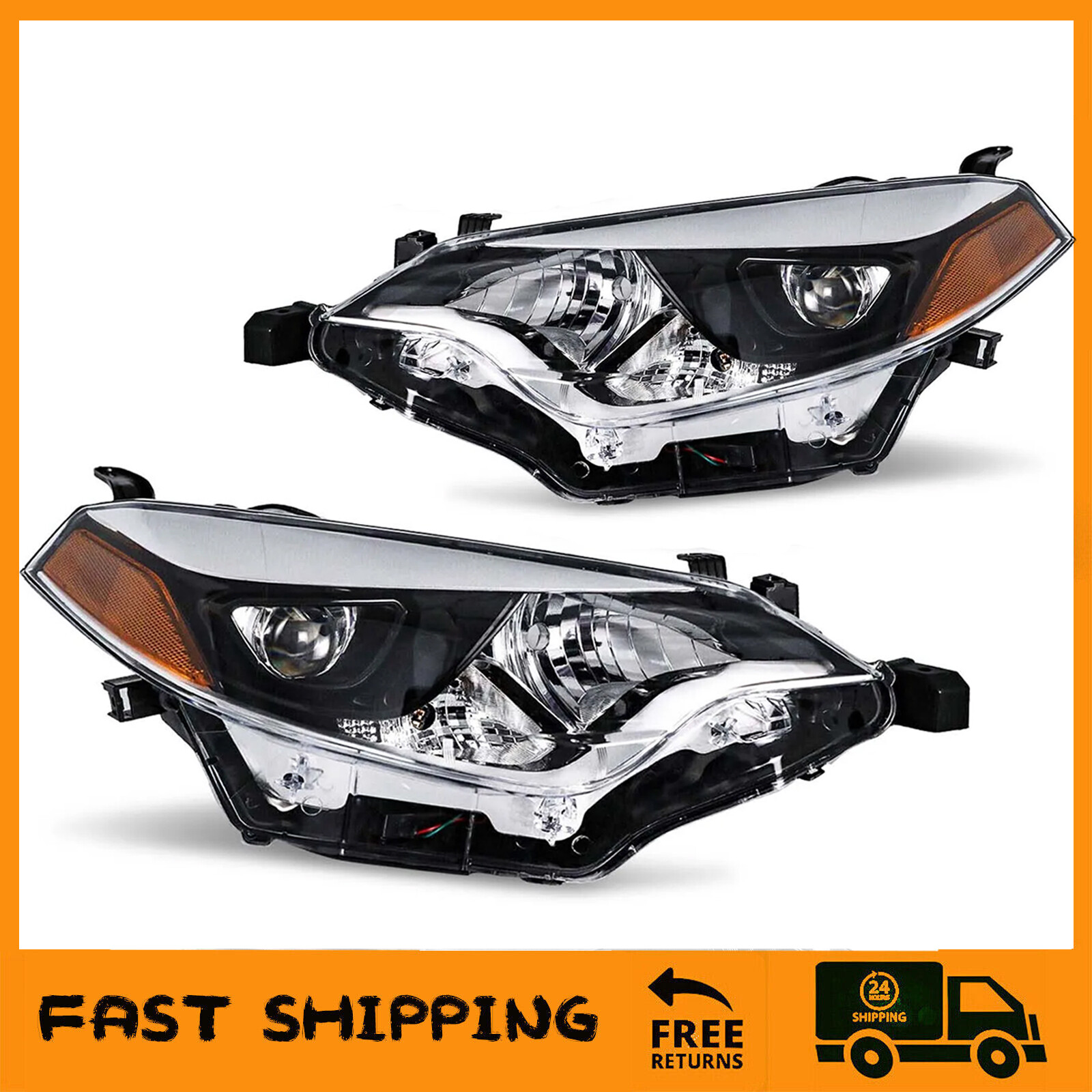 Headlights For 2014 2015 2016 Toyota Corolla Headlamps Left+Right SET Head Light