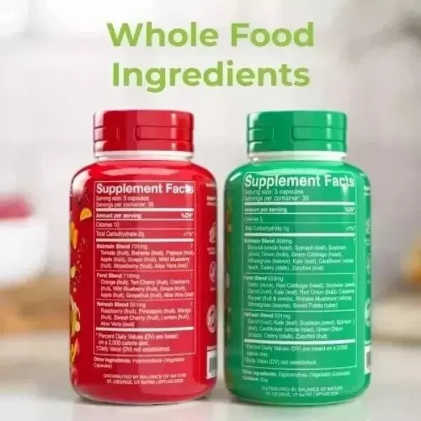2 Pack, 180 Fruits and 180 Veggies Whole Food Supplement with Superfood Sealed