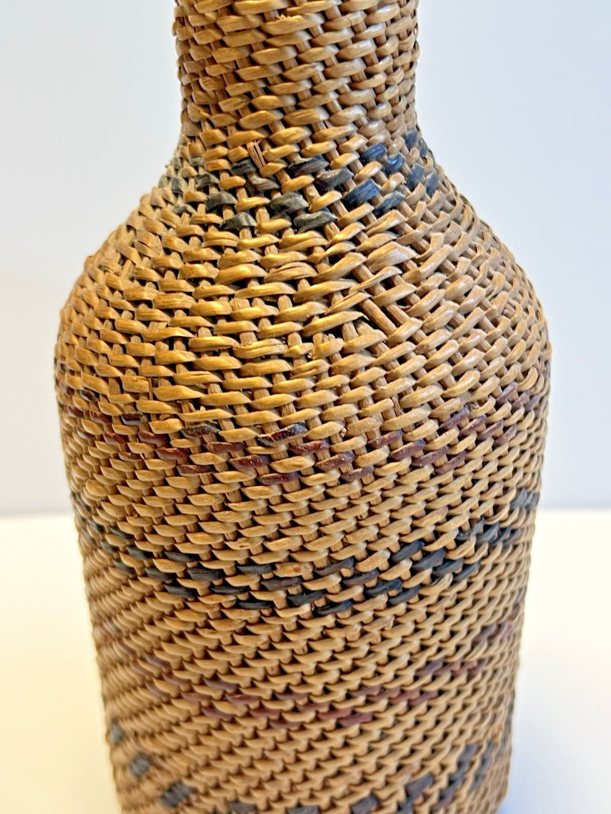 Antique Native American Indian Basket Woven Bottle; Early 1900's; Washoe Nevada