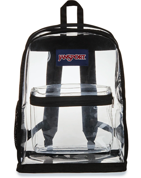 JanSport 25L 17.3'' Clear Backpack: TPU Shell, Lightweight, 1-Bottle Holder