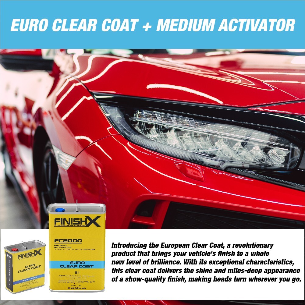 Euro Gloss Clear Coat FC2000 1.3GL 2:1 Kit w/ Medium Activator (FH2020 - 1qt)