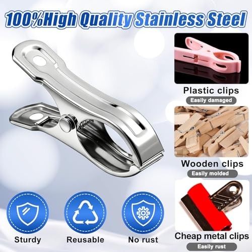 200Pcs Stainless Steel Garden Clips Large Open Greenhouse
