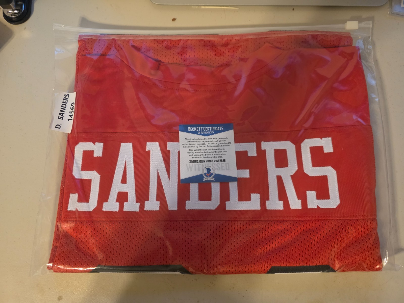 FOOTBALL SIGNED JERSEYS WHOLESALE LOT (20) COA'S FROM JSA, PSA OR BECKETT, DEION