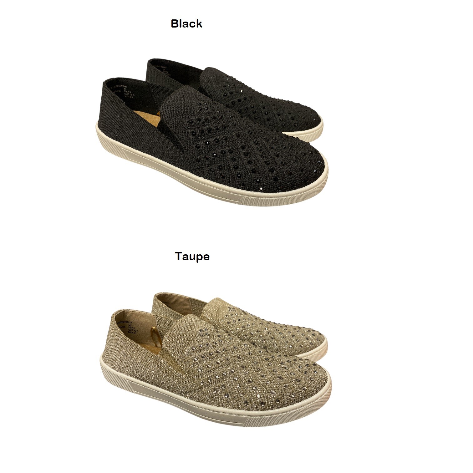 White Mountain Women's Slip-On Stretch Bling Sneaker