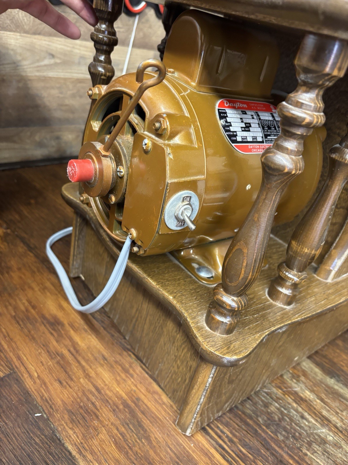 Golden Grain Grinder Wheat Grinder Dayton 3/4 HP Motor W/Wood Cabinet Vintage