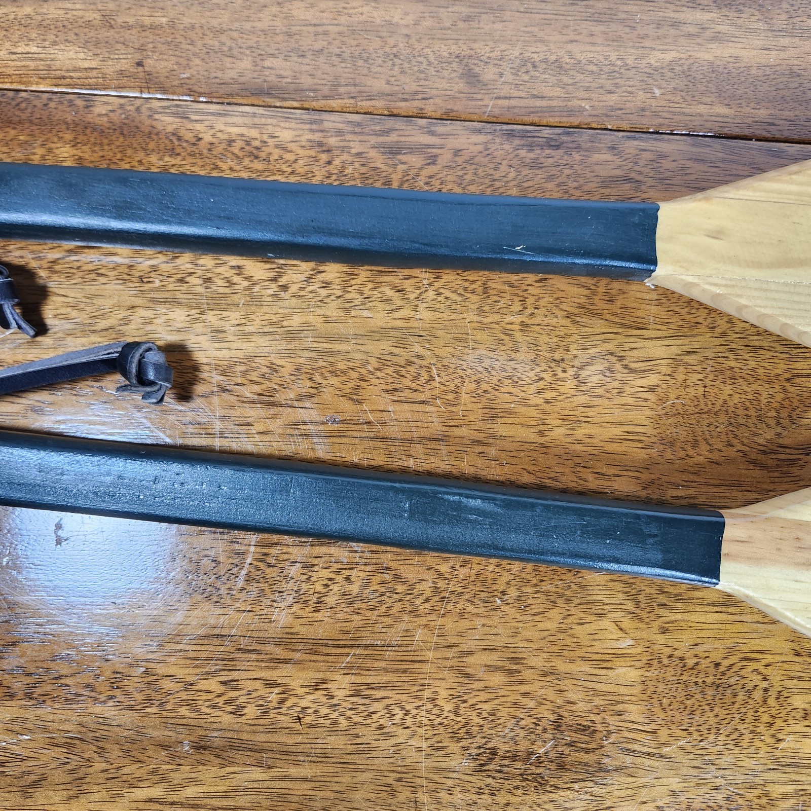 Pair of Canoe Paddles with Moose and Tree Design, Decorative Wooden Outdoor Gear