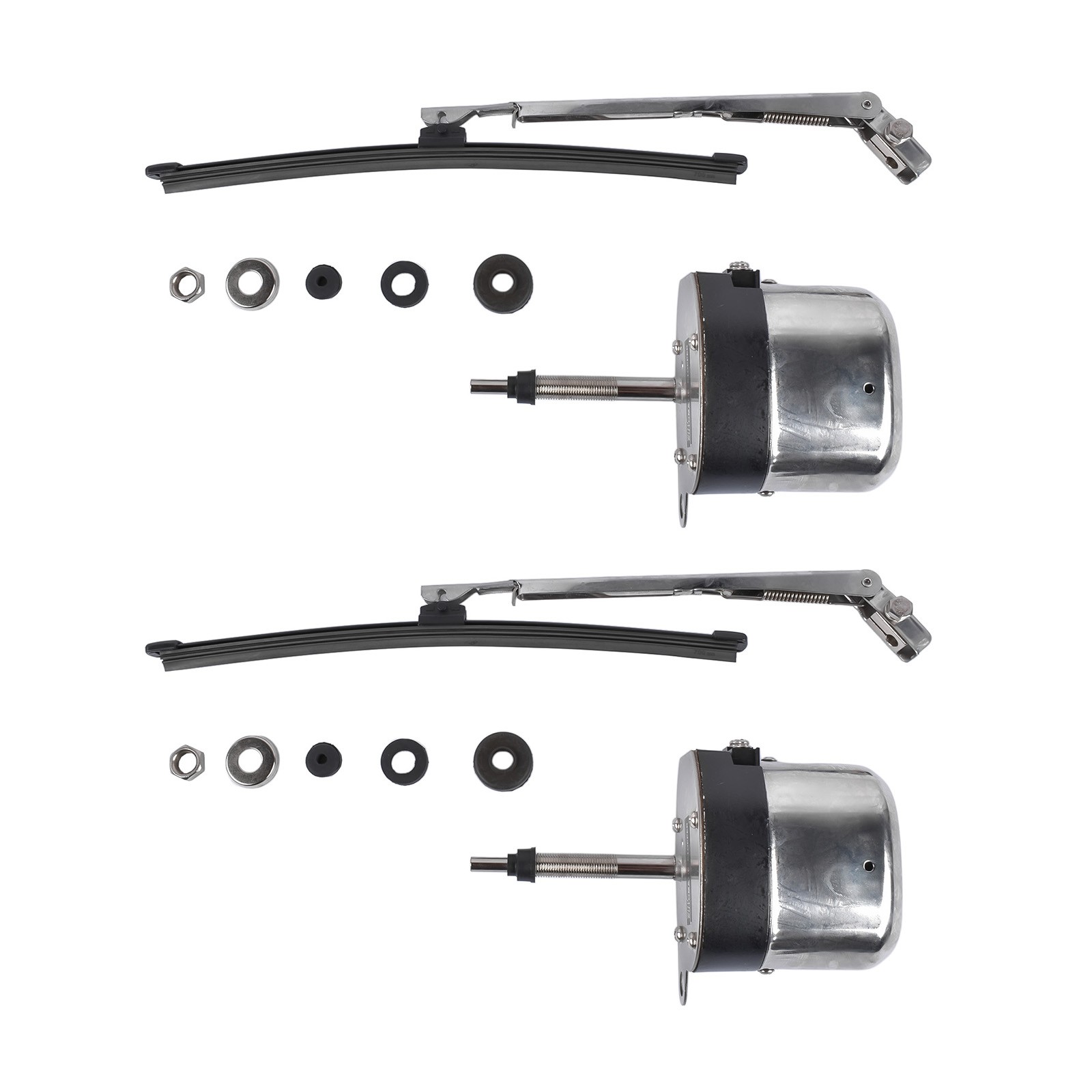 Silver Windshield Wiper Motor Street Hot Rod Universal Boat For Chevy For Jeep