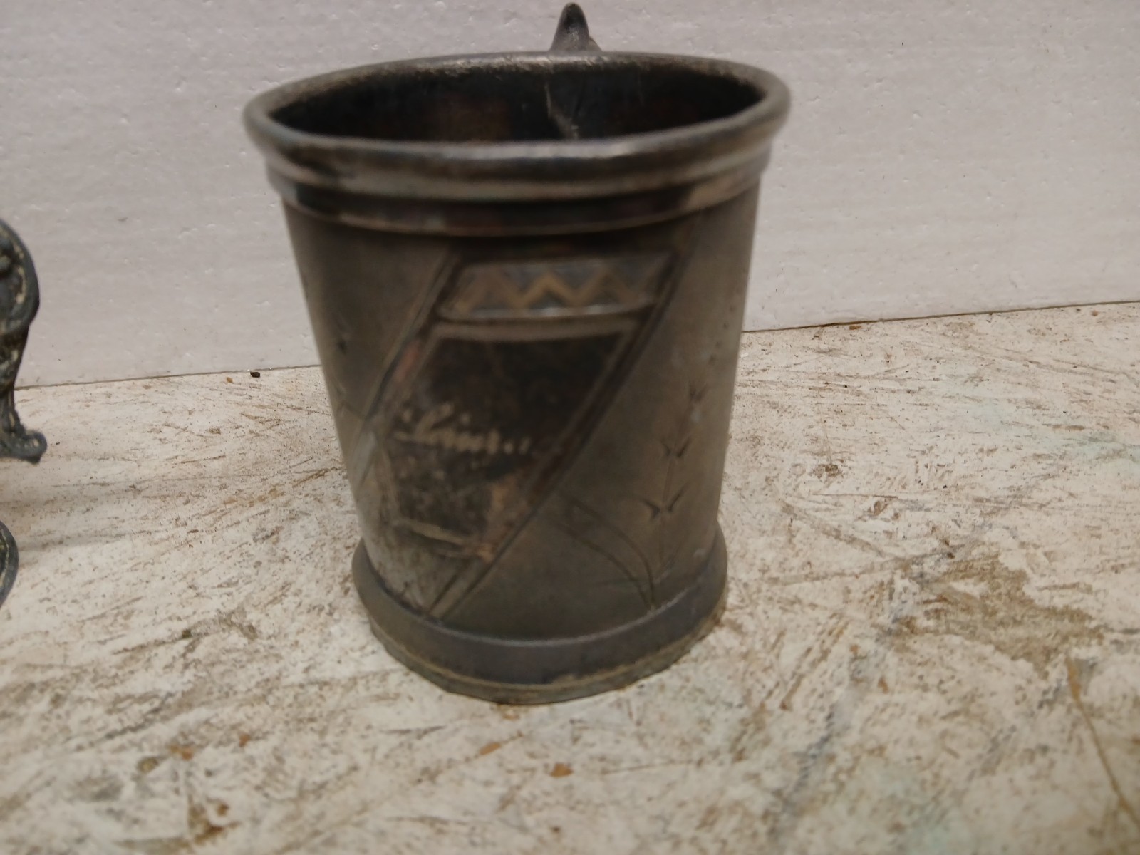 Collection of Vintage Silver Plated Nursery Baby Cups and Spoon Set of 2