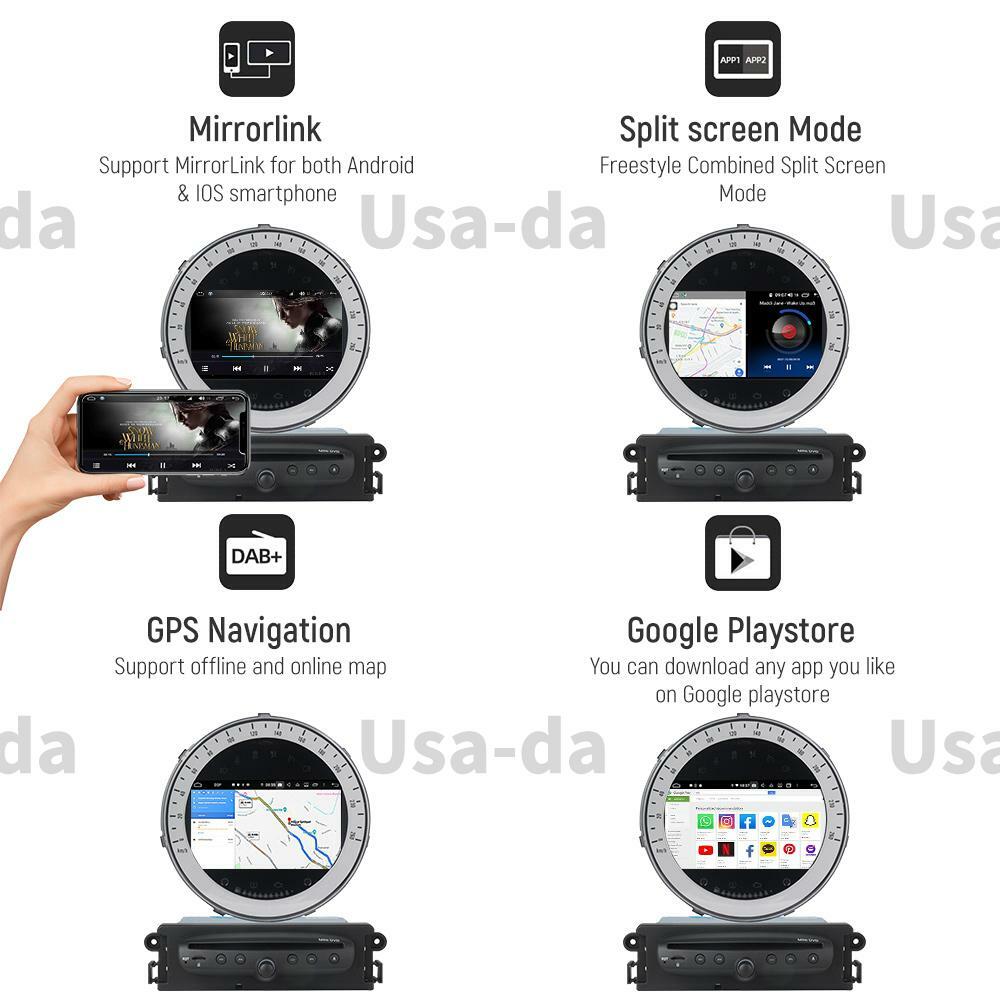 For Mini Cooper 2006-2013 Car GPS Navigation Android Radio Stereo Head Unit4+64G