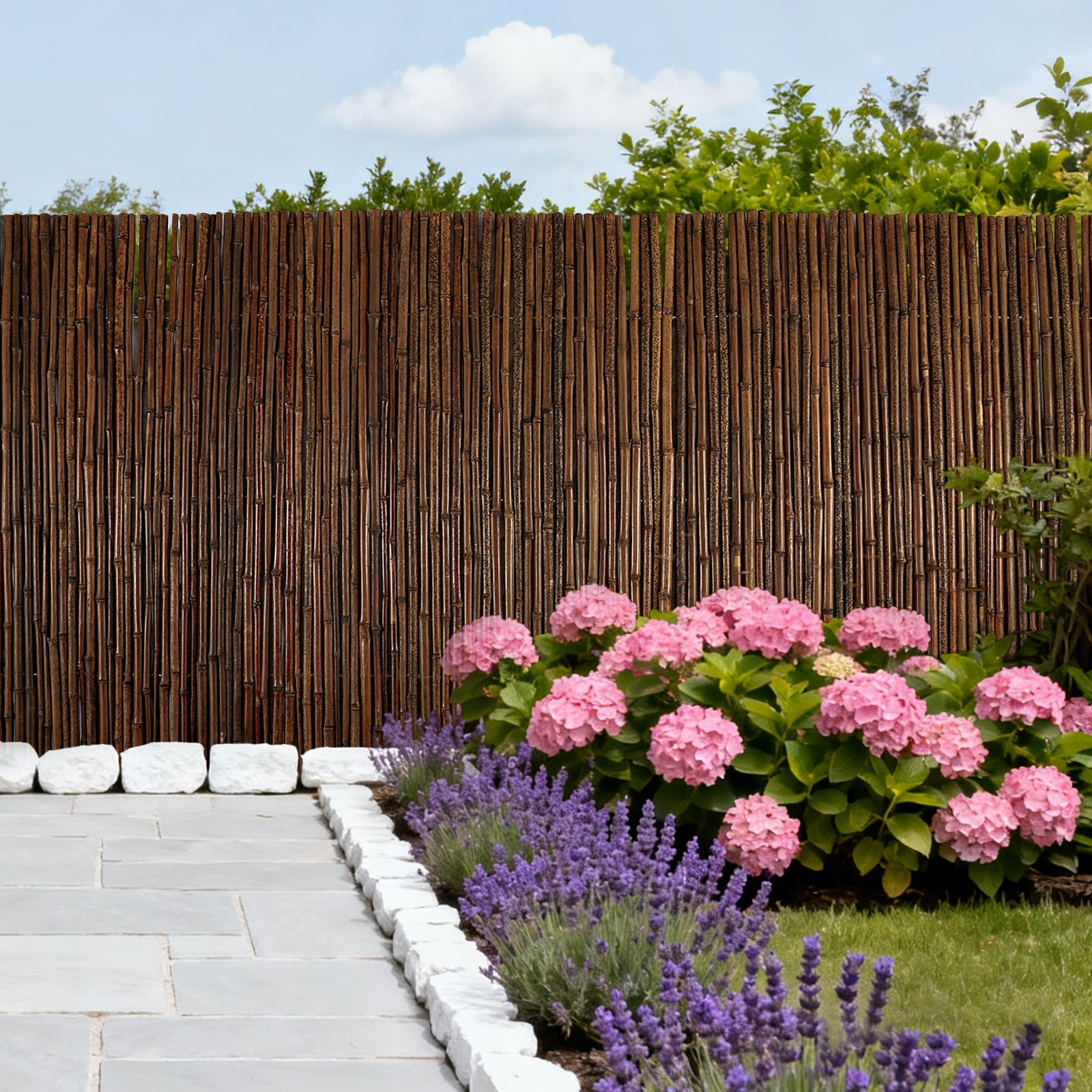 Carbonized Bamboo Cane Fence For Garden Balcony Decoration Fence Panel